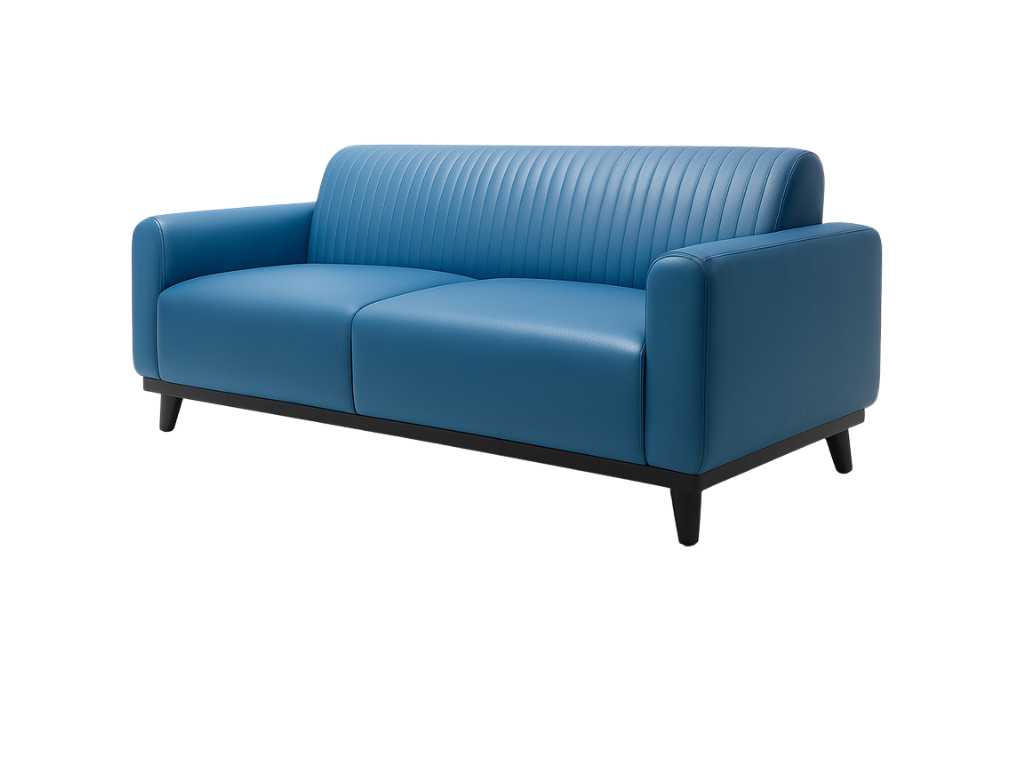 Blue Modern Leather Sofa
