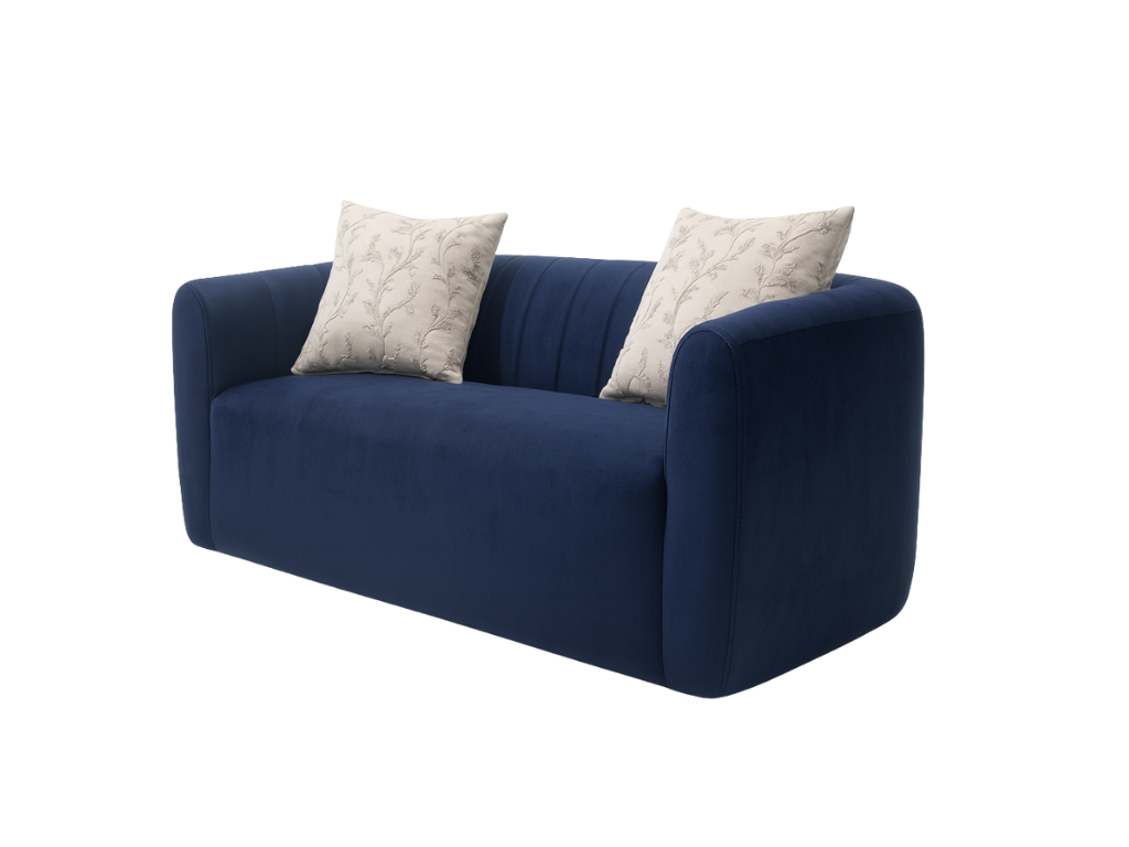 Coloniax Modern Navy Velvet Sofa