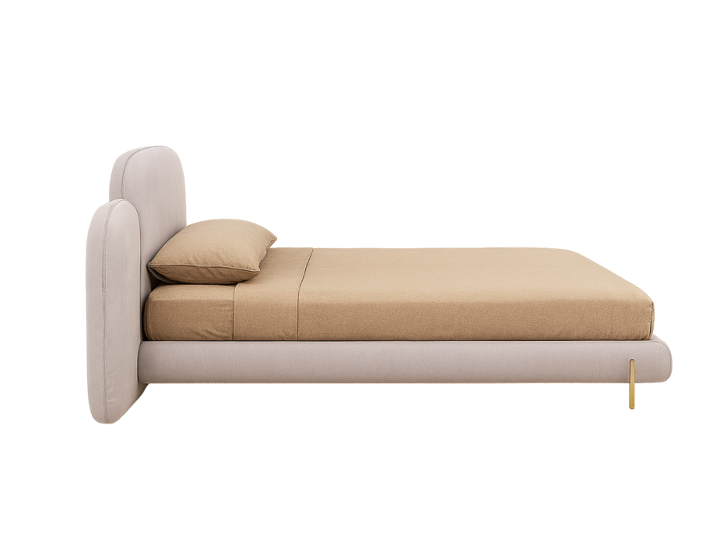 Modern Upholstered King Bed with Built-in Nightstands