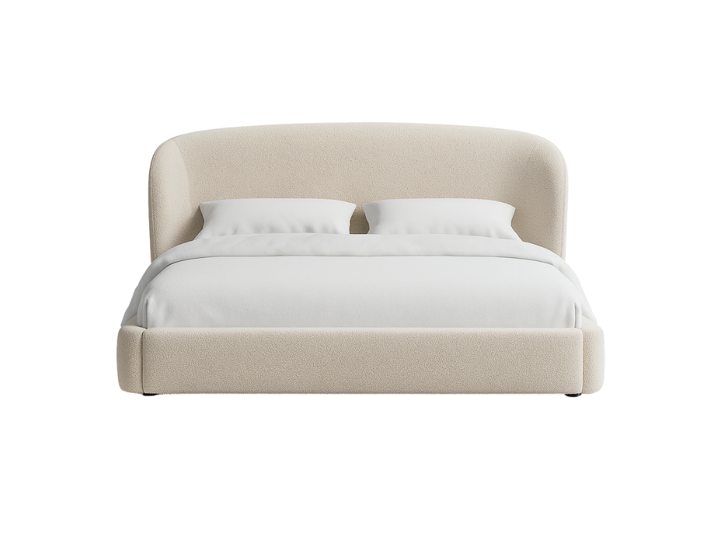 ArcticBliss Curved Upholstered Bed