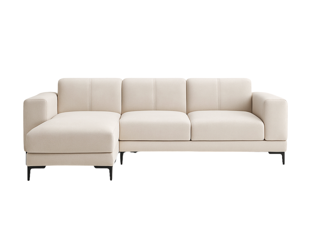Crystal Beige L-Shaped Sofa