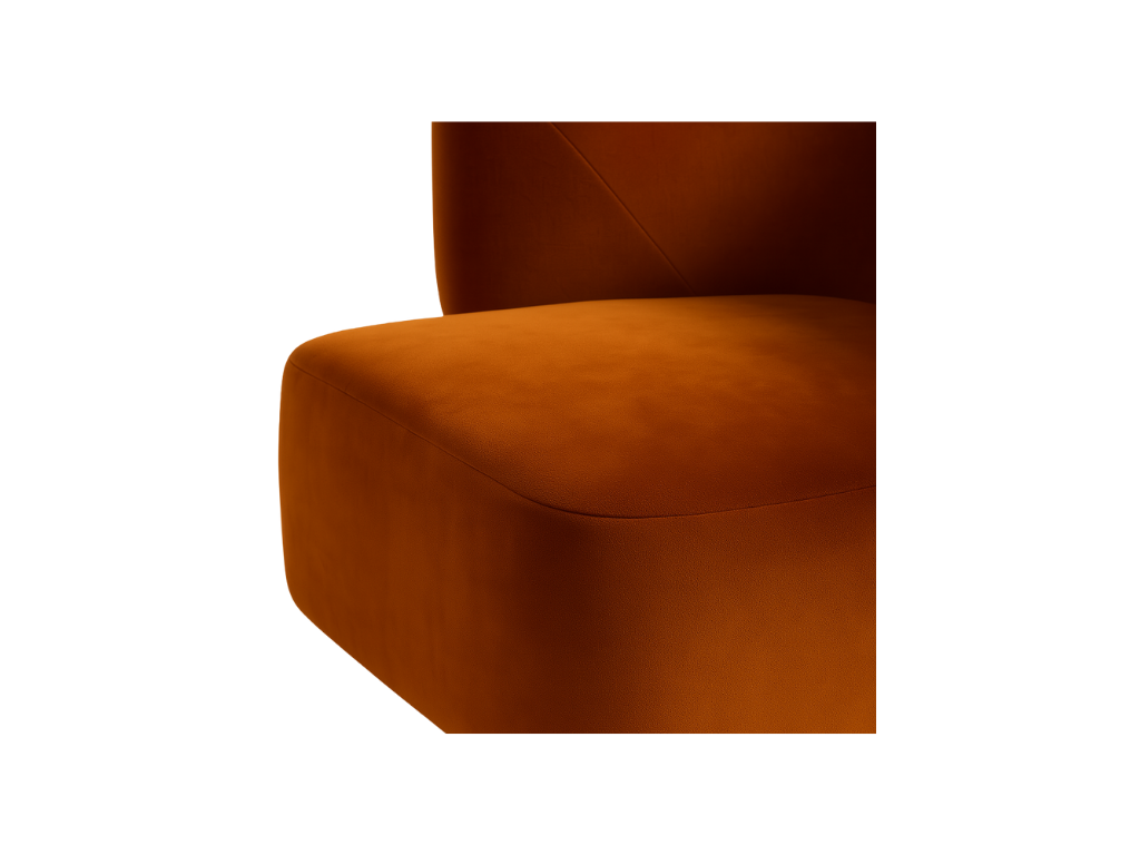 Rust Velvet Modular Lounge Chair