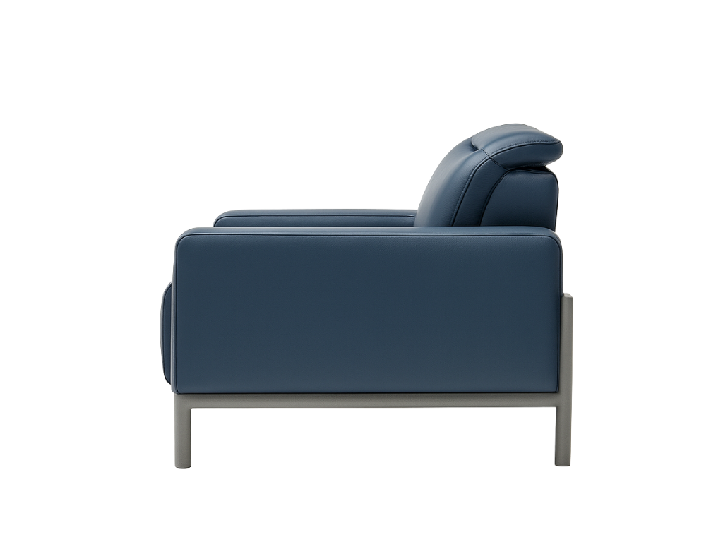 Rainer Blue Leather 2-Seater Sofa