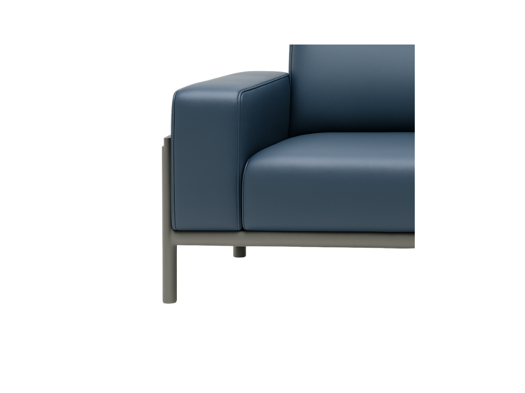 Rainer Blue Leather 2-Seater Sofa
