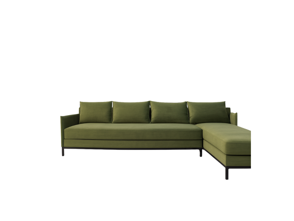 Oasis Velvet Green Sectional Sofa
