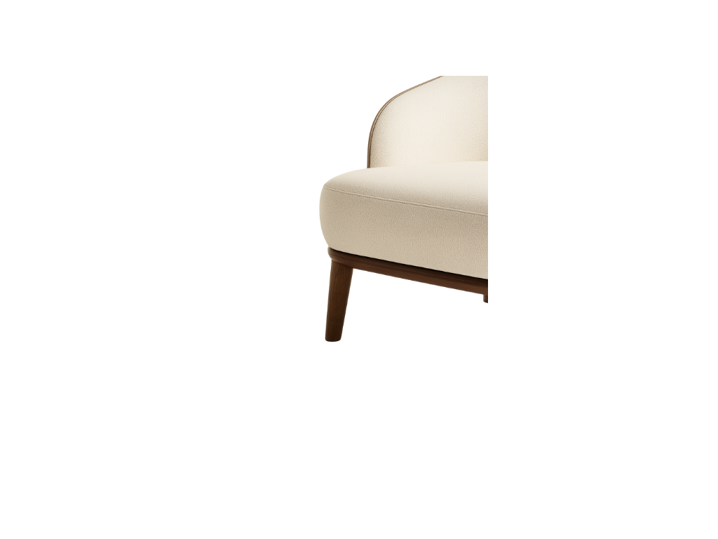 Ivory Walnut Lounge Chair