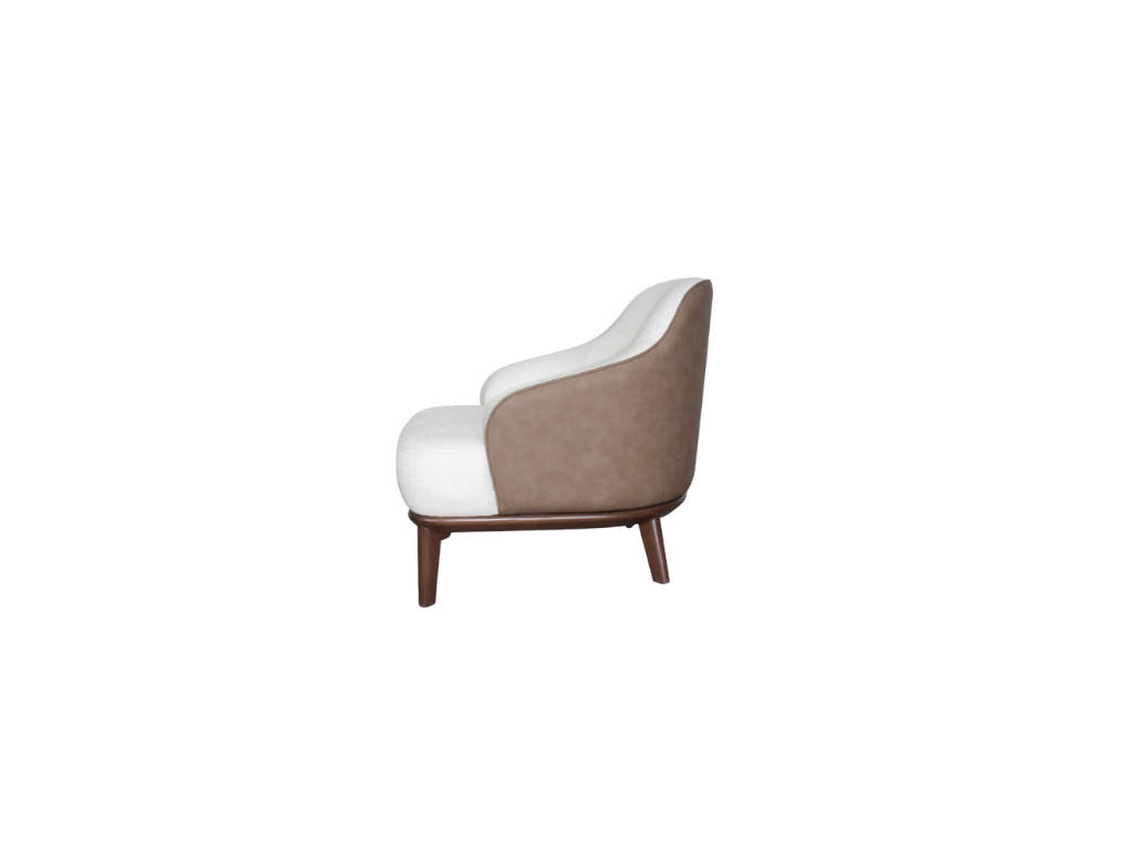 Ivory Walnut Lounge Chair
