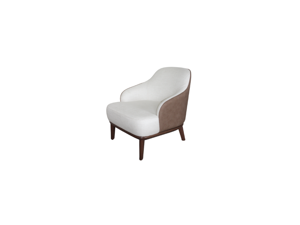 Ivory Walnut Lounge Chair