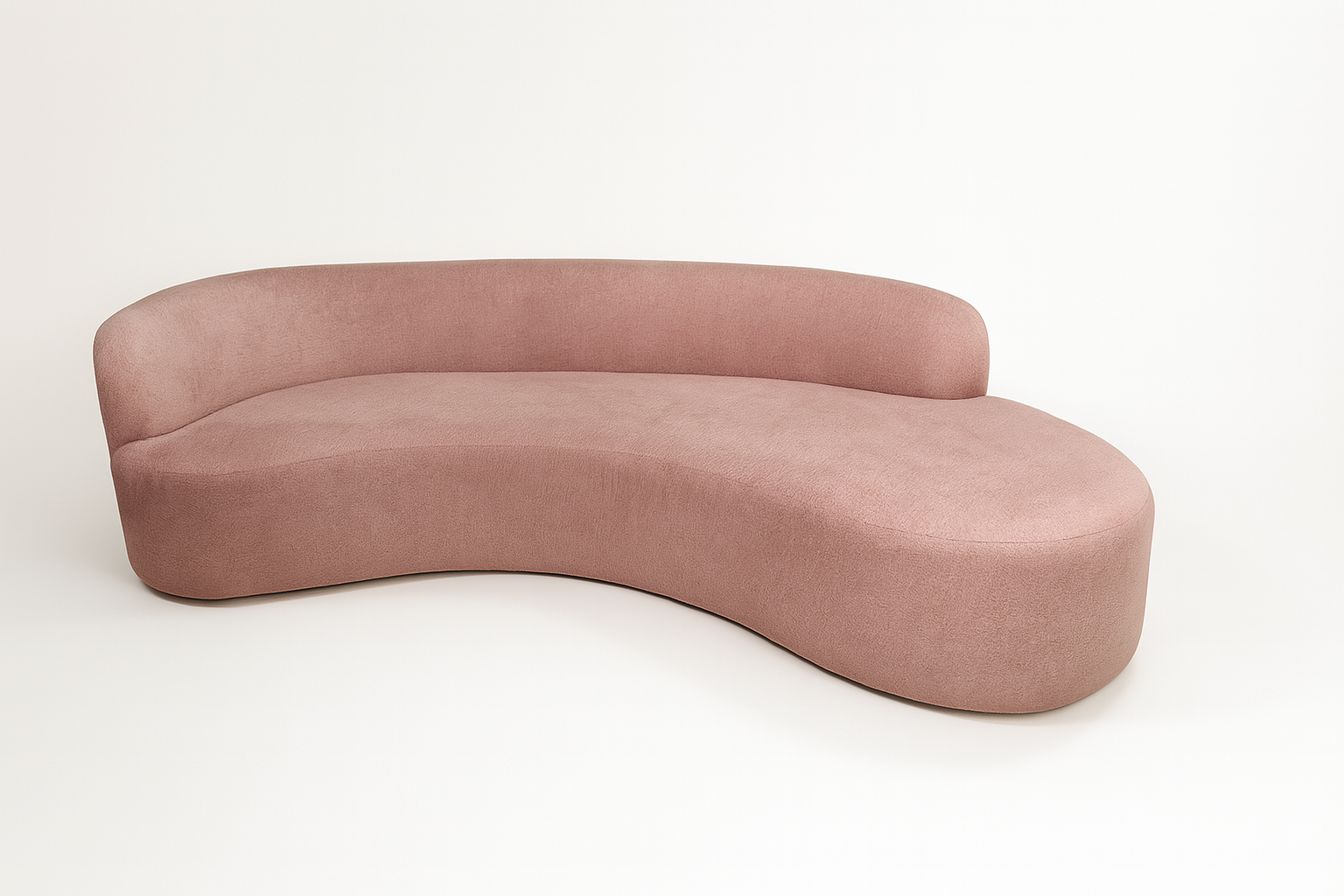 Aurelia Curved Blush Sofa – Designer Wave Shape Sofa