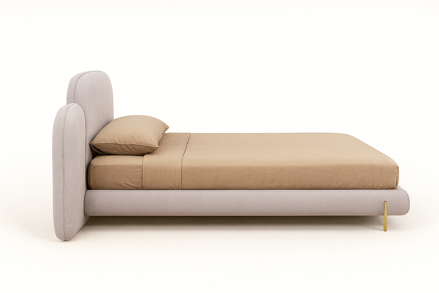 Modern Upholstered King Bed with Built-in Nightstands