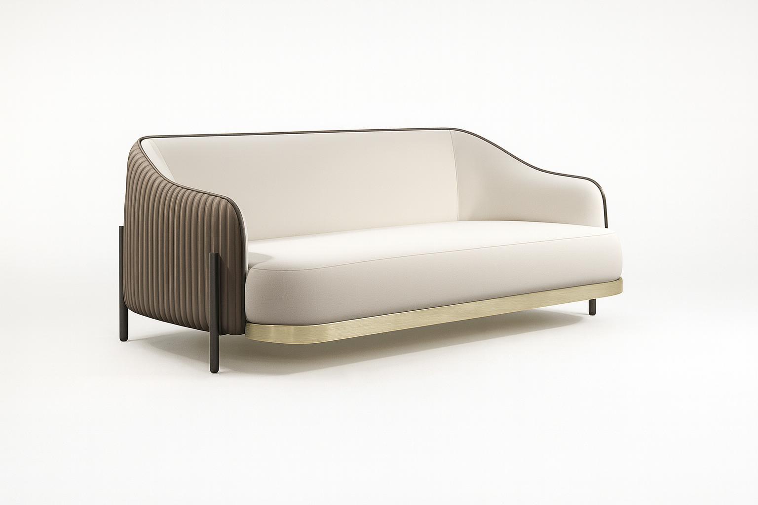 Riviera Walnut-Panel Sofa