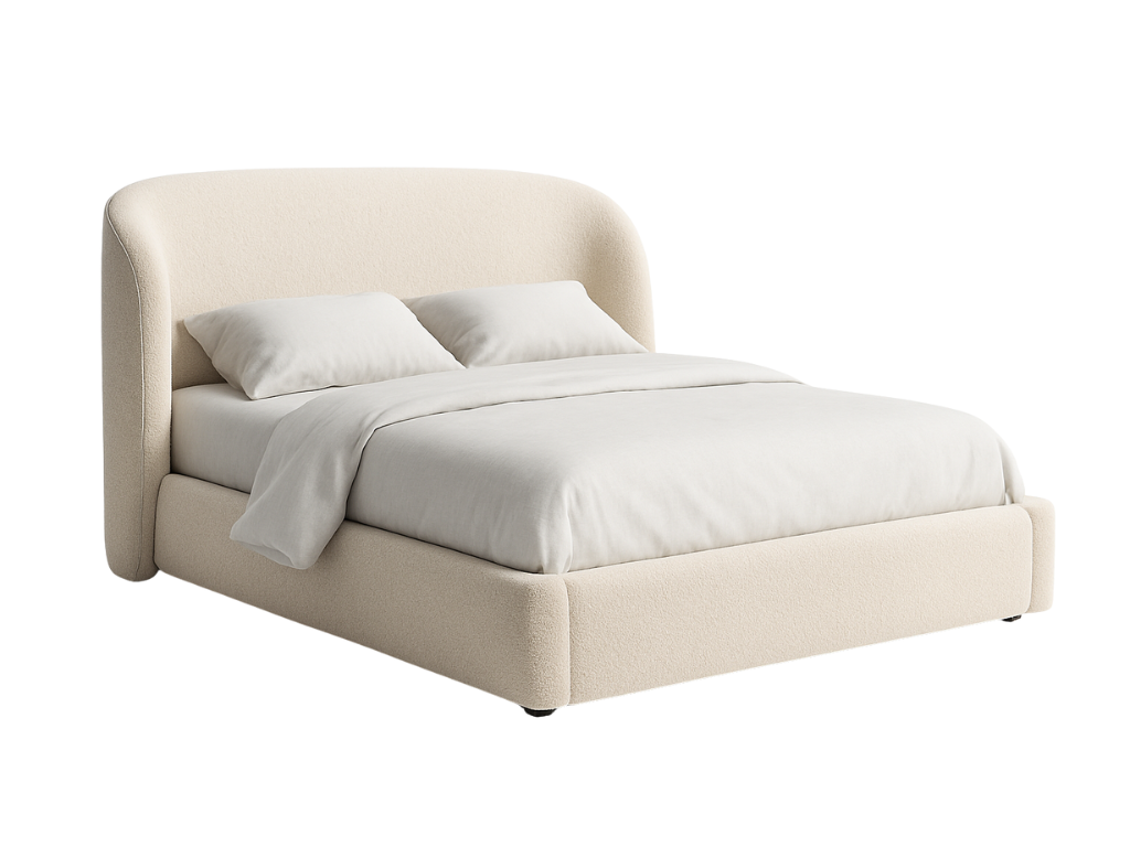 ArcticBliss Curved Upholstered Bed
