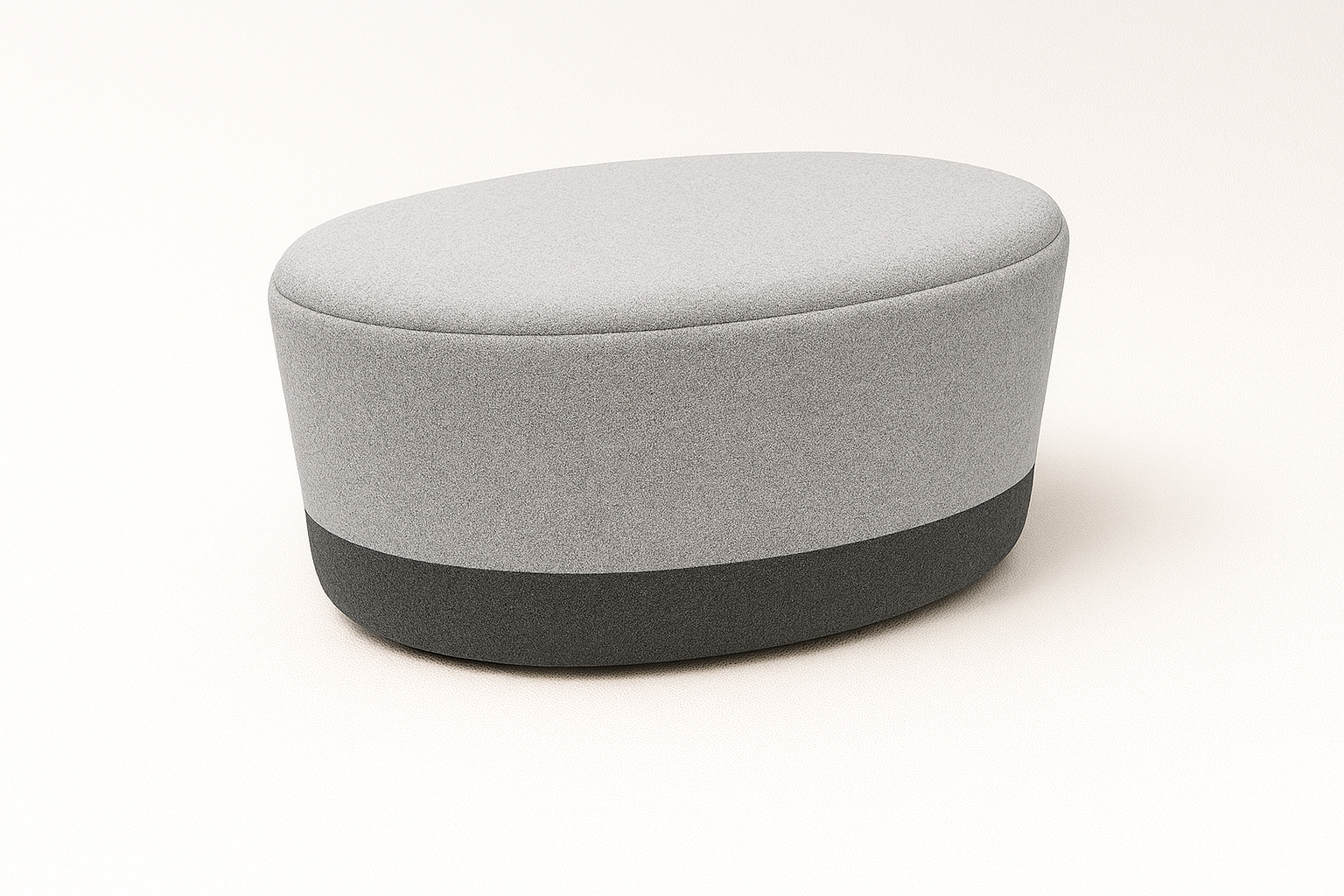 Grey Band Oval Pouffe