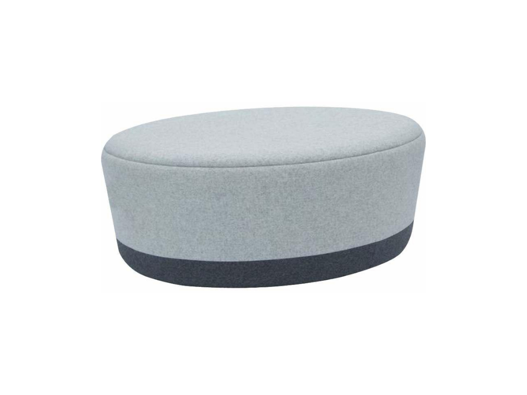Grey Band Oval Pouffe