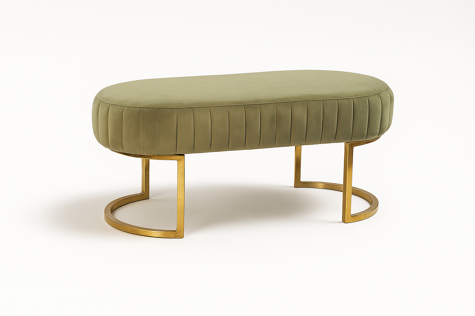 Olive Curve Pouffe