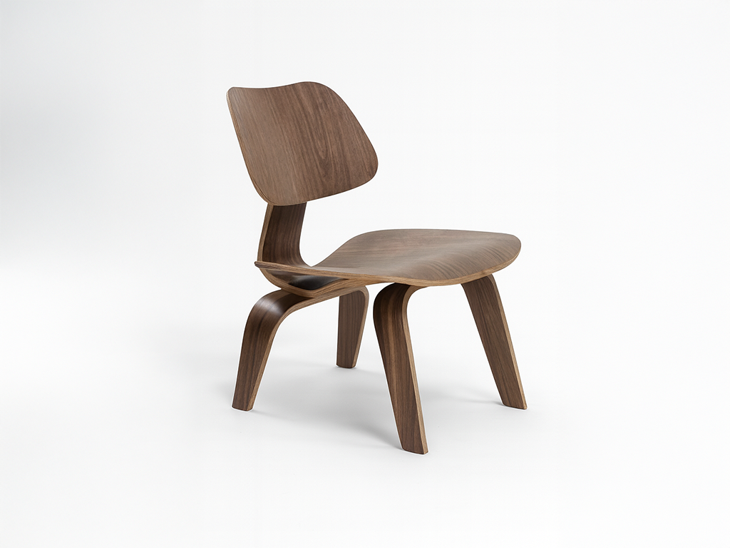 Walnut Accent Lounge Chair