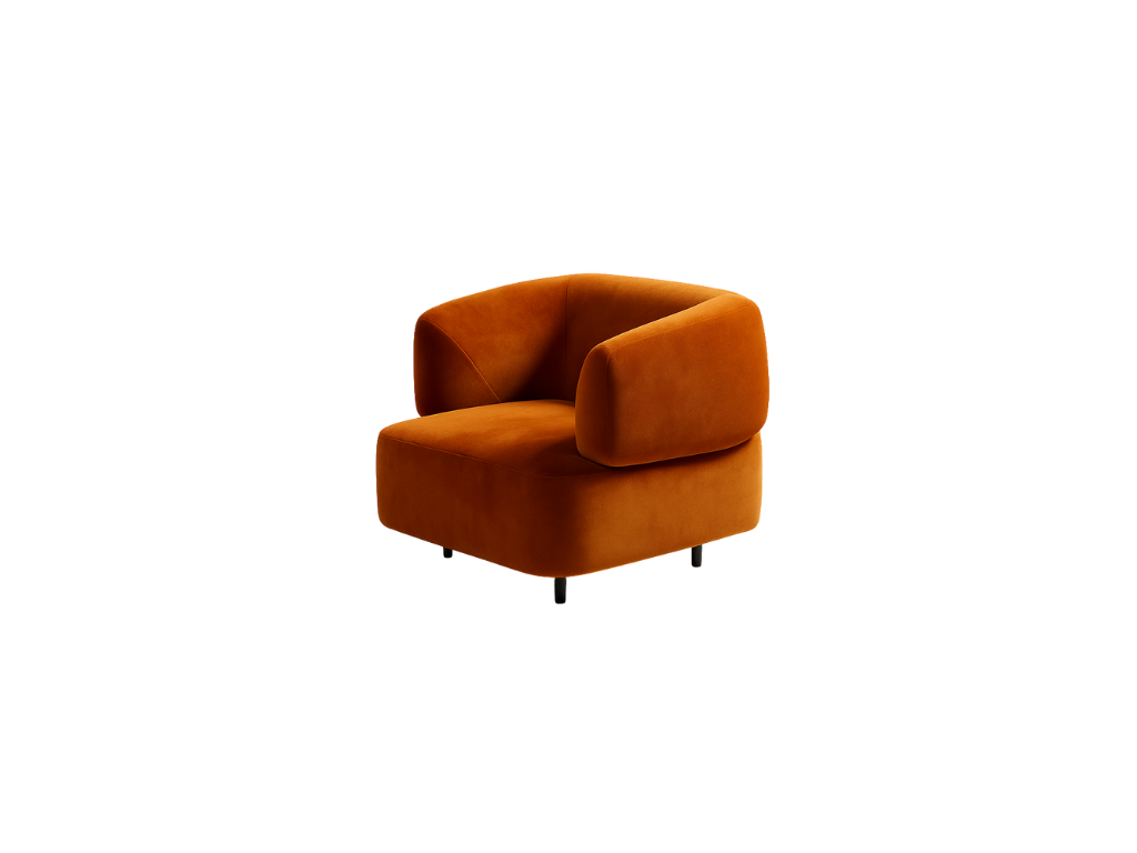Rust Velvet Modular Lounge Chair