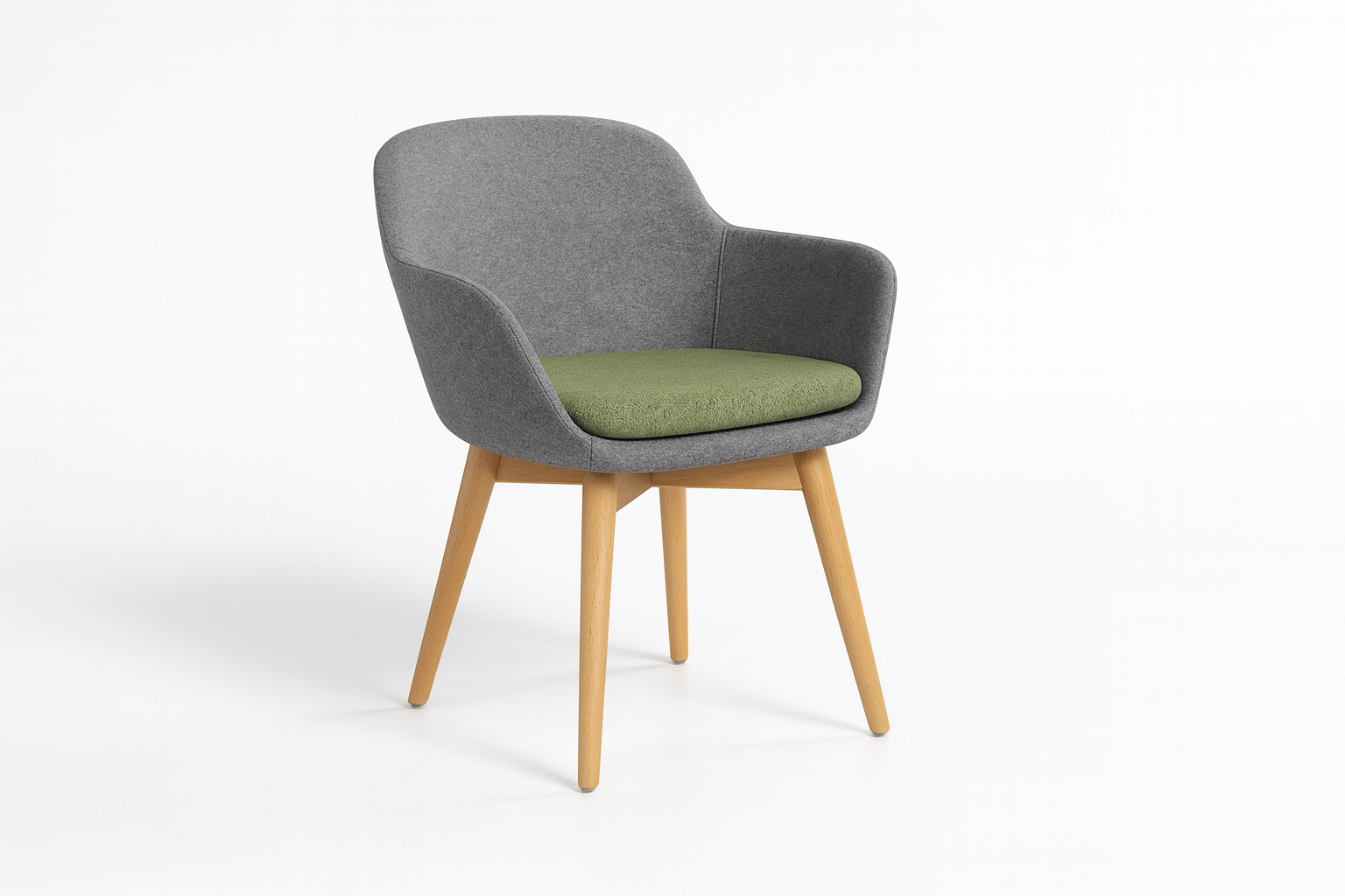 Grey Armchair with Green Cushion
