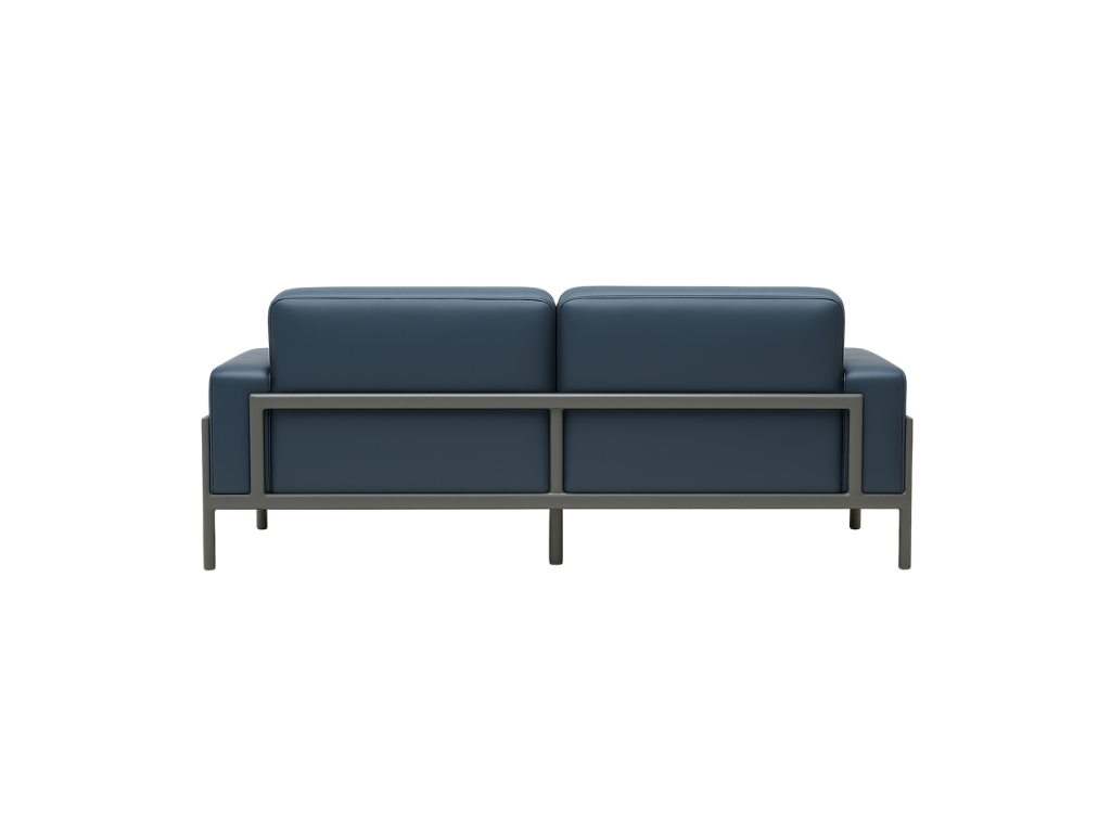 Rainer Blue Leather 2-Seater Sofa
