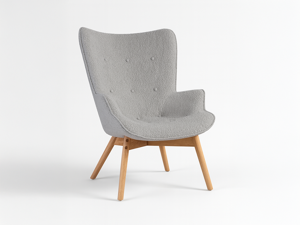 Grey High-Back Armchair