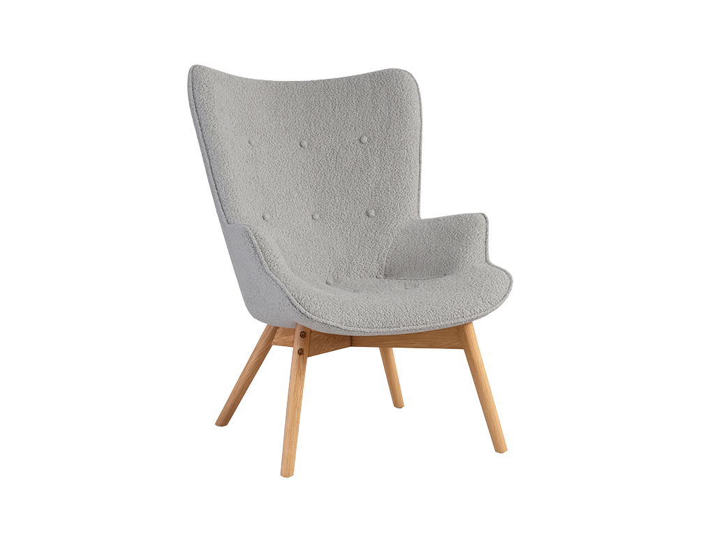 Grey High-Back Armchair