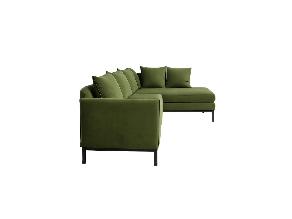Oasis Velvet Green Sectional Sofa