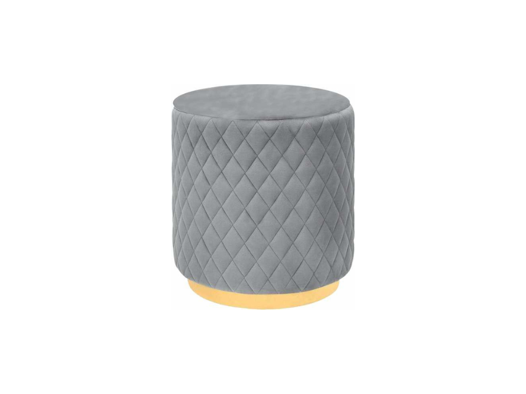 Quilted Grey Pouffe
