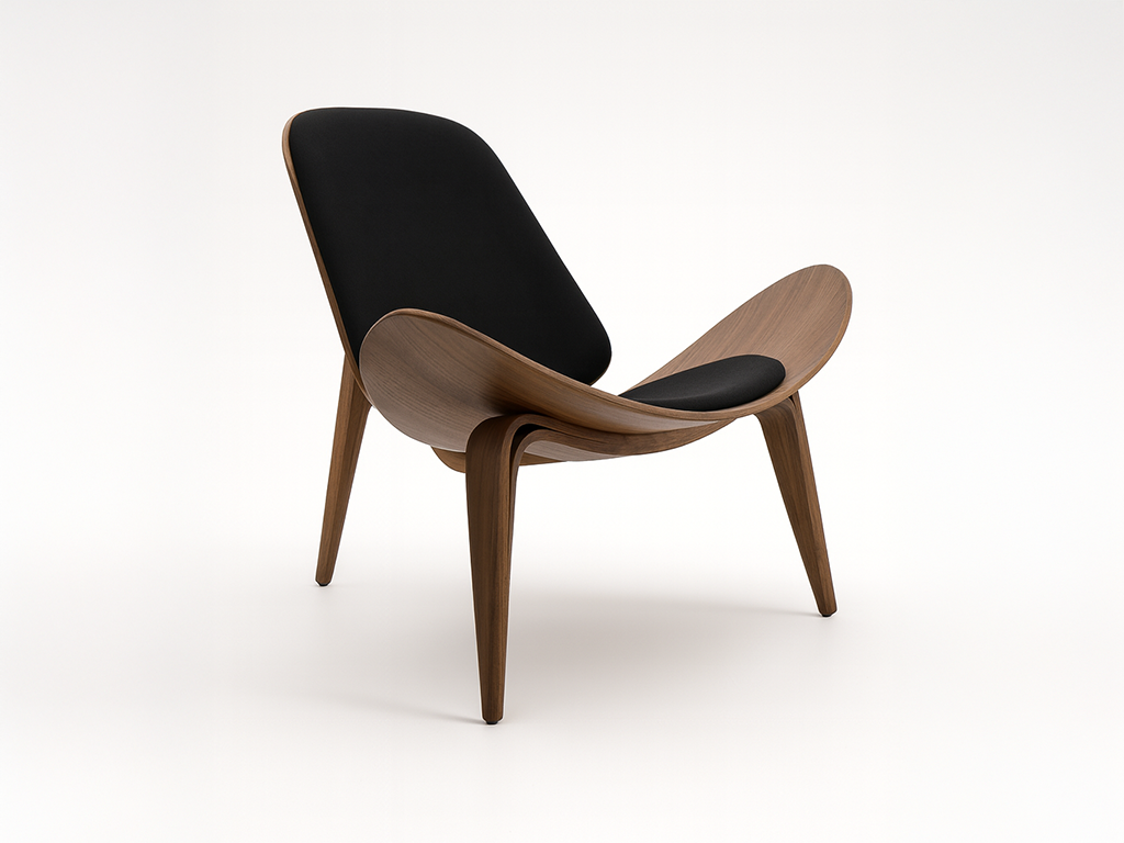 Walnut Shell Accent Chair