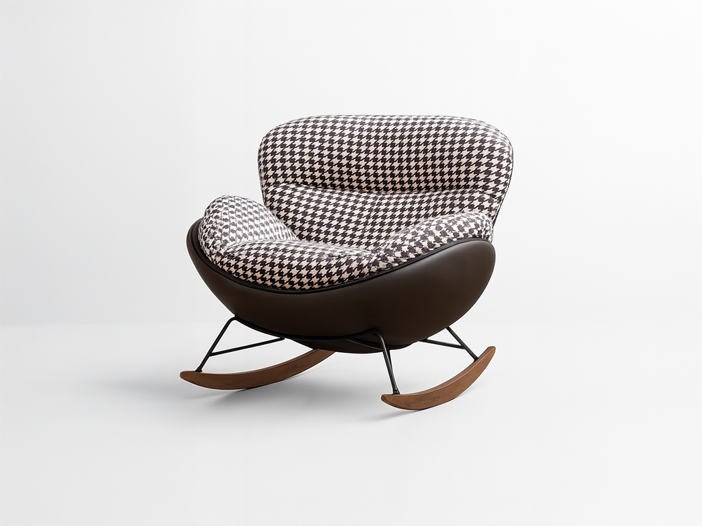 Modern Houndstooth Rocking Chair