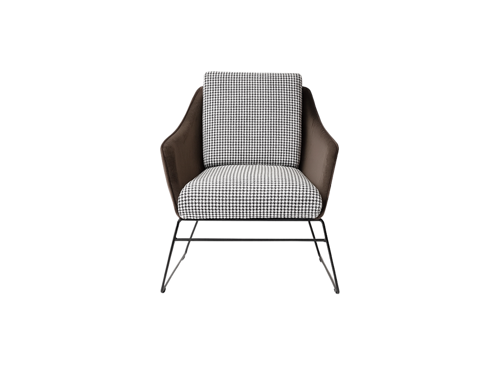 Modern Houndstooth Accent Armchair