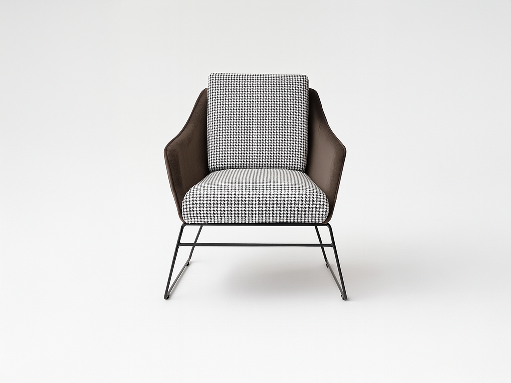 Modern Houndstooth Accent Armchair