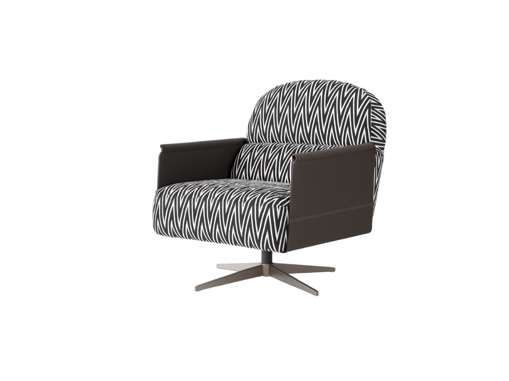 Modern Zigzag Pattern Swivel Chair