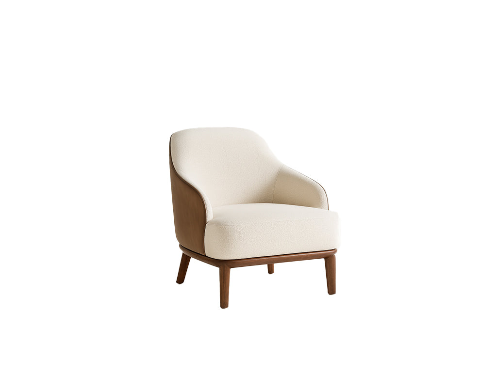 Ivory Walnut Lounge Chair
